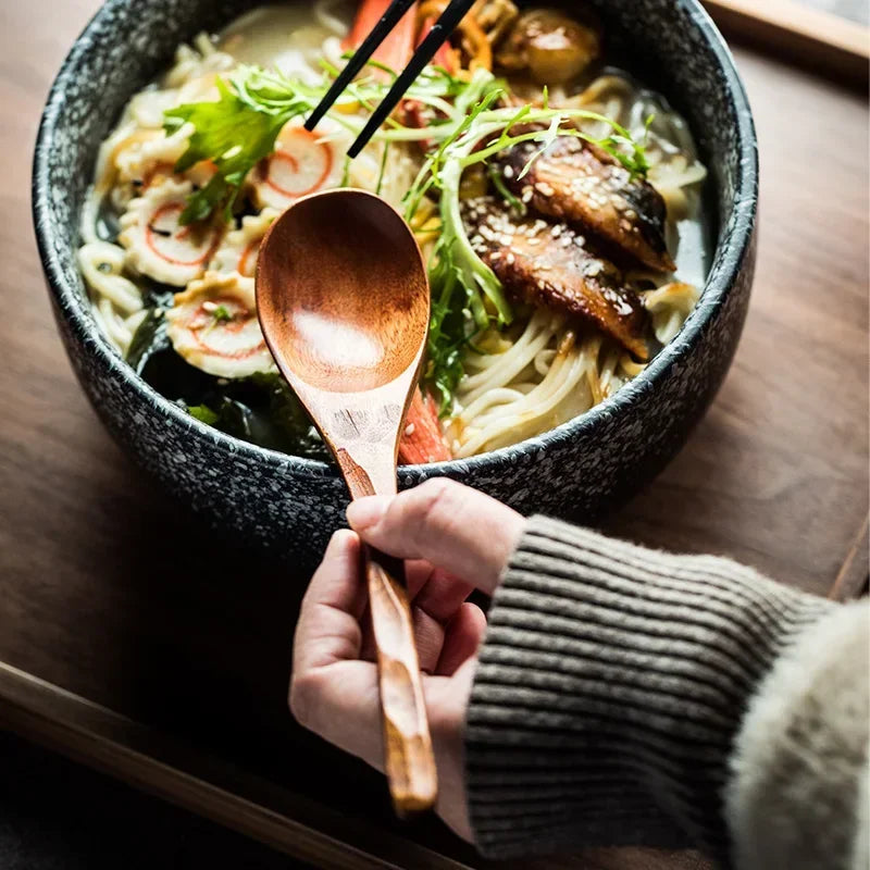 Japanese Wooden Soup Spoon Set